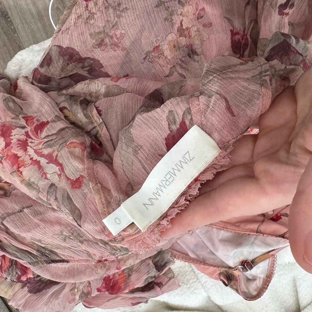 Pink Floral Ruffled   Dress - Picture 12 of 14
